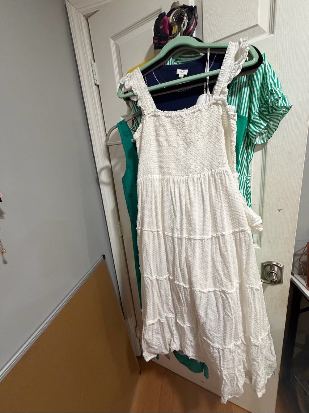 J.Crew factory White Tiered Smocked Sundress  👗